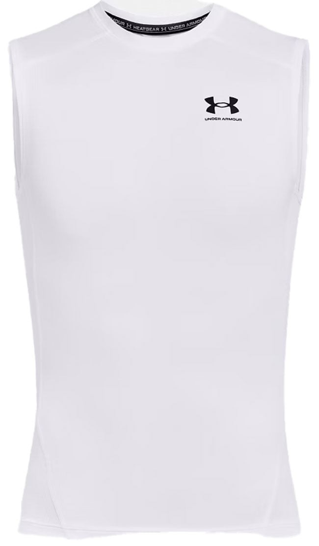 Under Armour Men’s HeatGear Compression Sleeveless Shirt - White - New gallery