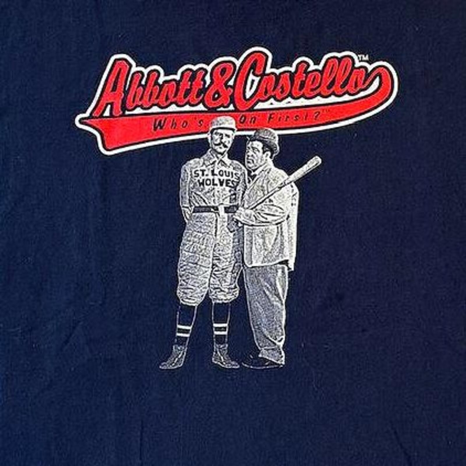 VTG Abbott & Costello Who's On First? T-Shirt XL Comedy Graphic Full Routine XL gallery