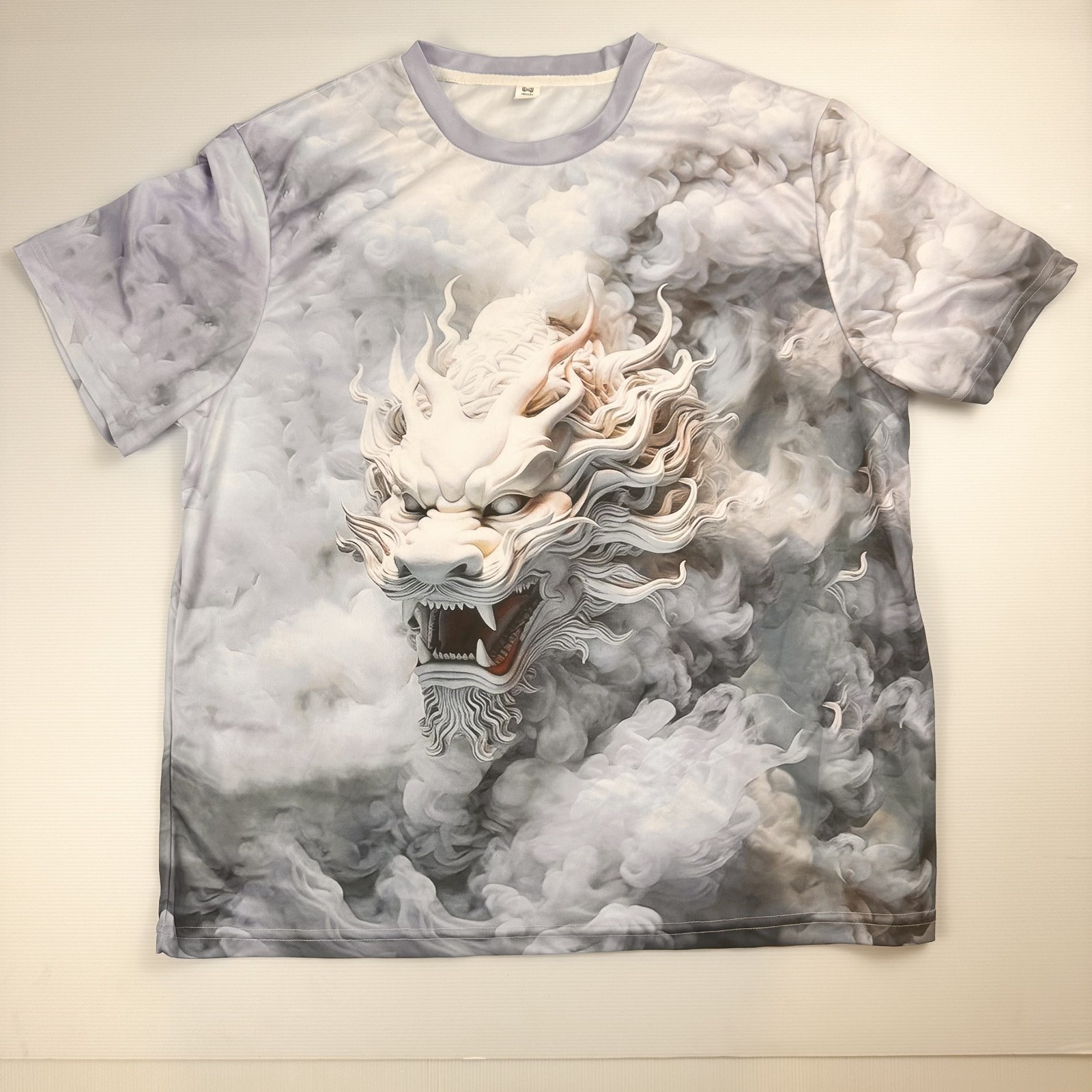 Fantasy Lion Dragon Smoke Print T-Shirt Men’s Size XL
