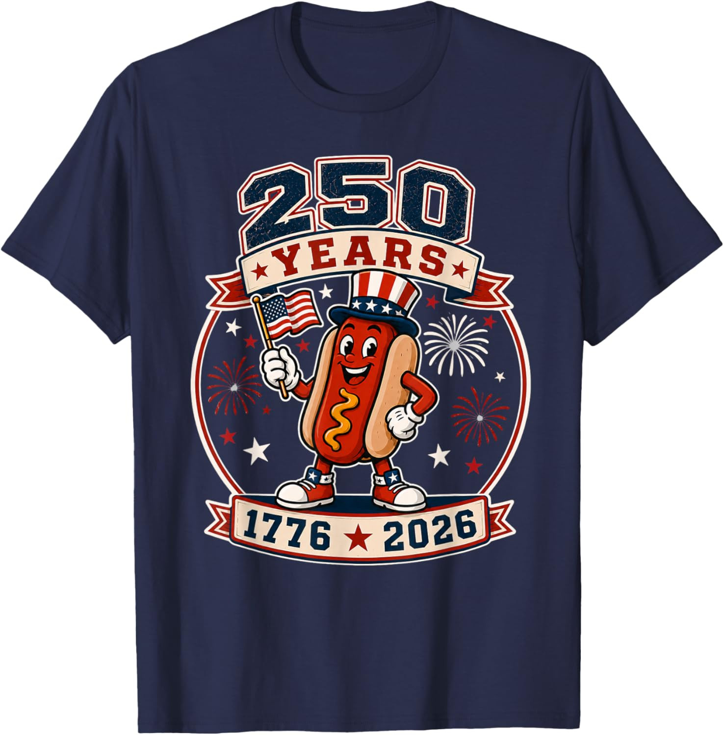 250 Anniversary USA Hot Dog 4th of July 250 Years 1776-2026 T-Shirt gallery