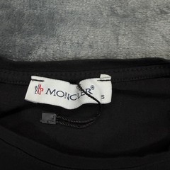 Moncler Mens Large Logo Patch T-Shirt Black Short Sleeve Crewneck Tee Size S