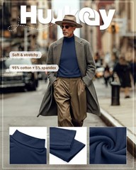 Huukeay 4 Pack Men’s Turtleneck Shirts, Long Sleeve Casual Pullover Medium