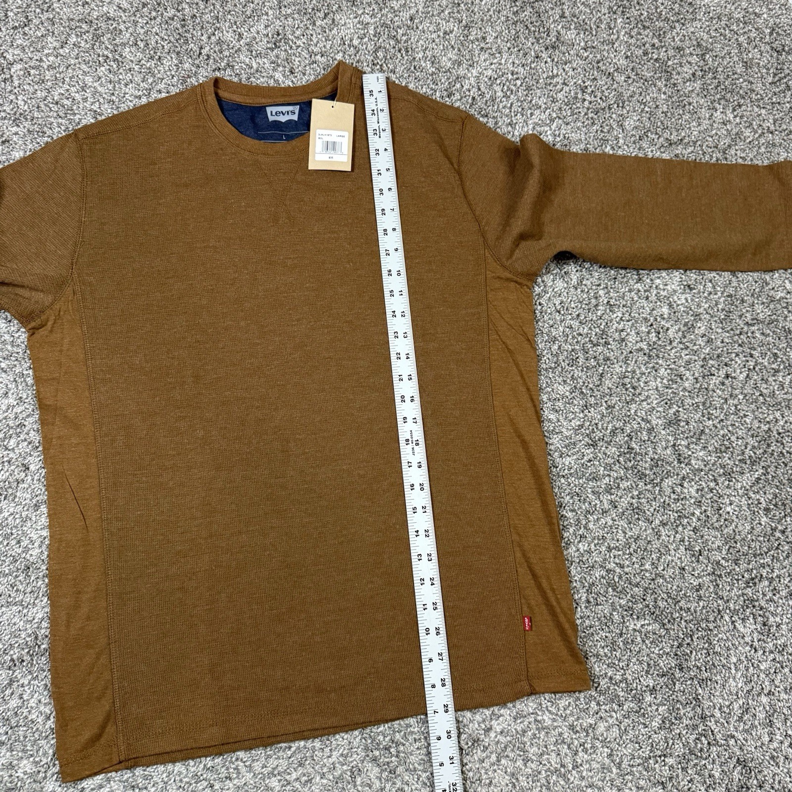 Levi's Men's Long Sleeve Standard Fit Thermal Shirt Brown Beige - Size L - NWT gallery
