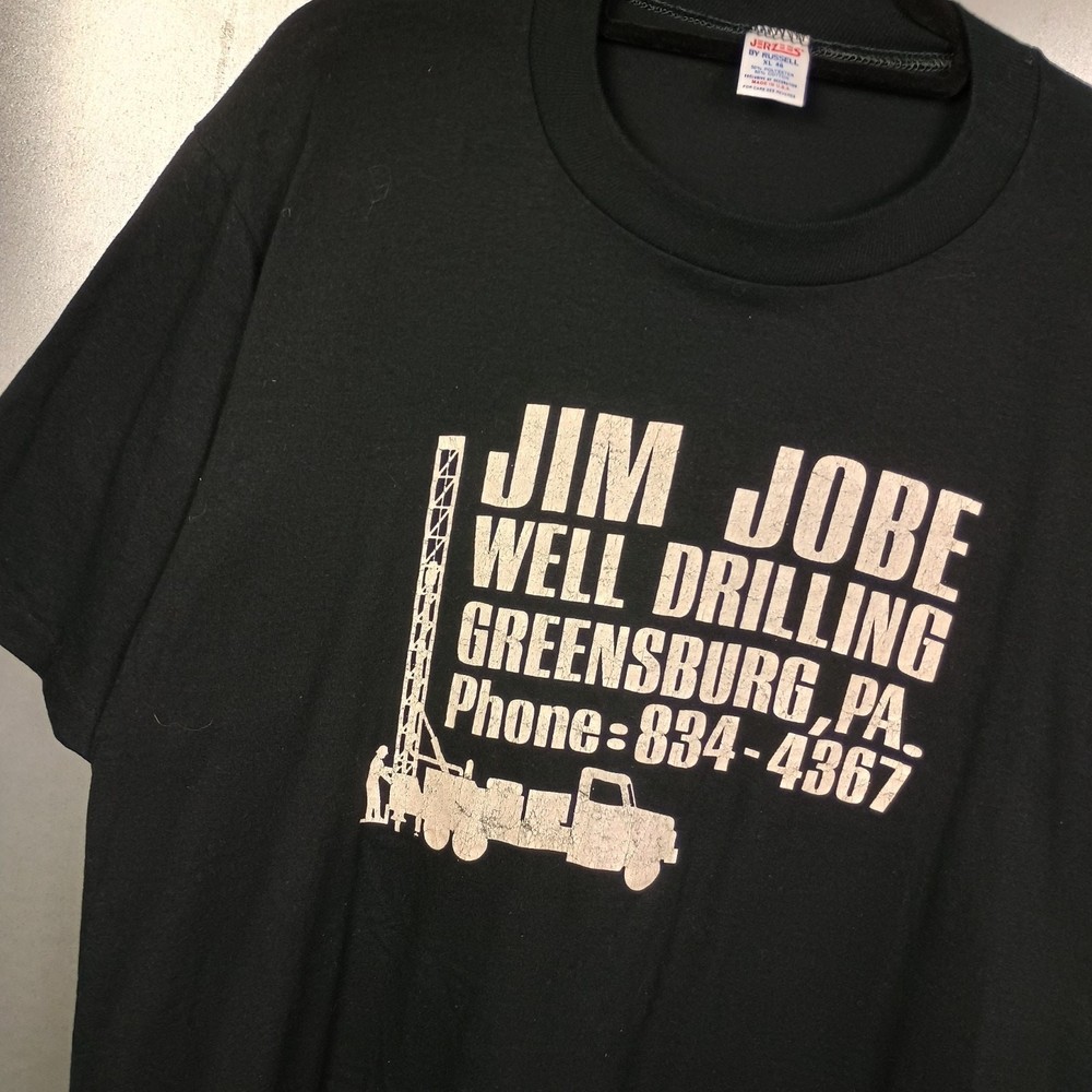 Vintage 80s Jerzees Black 50/50 Blend Lightweight T-shirt XL Pennsylvania Well
