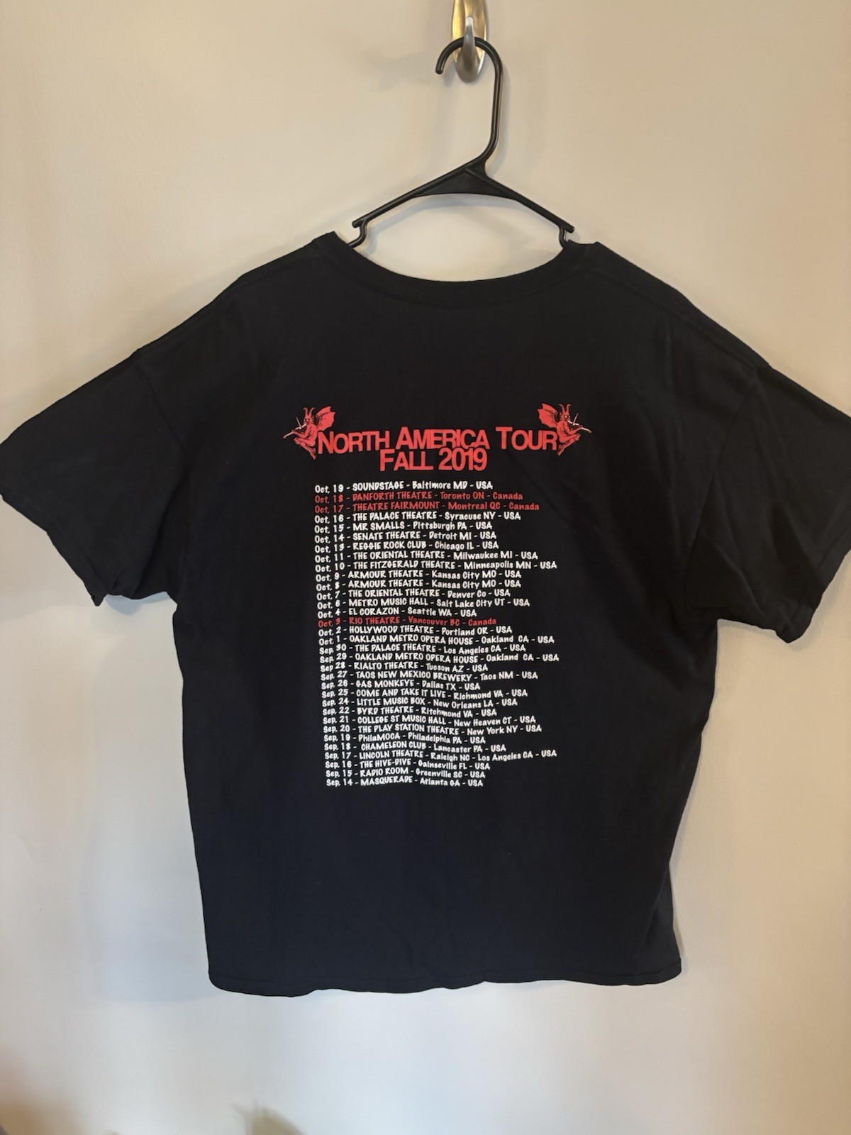 Goblin Deep Red North America Tour 2019 Men's Black Cotton Graphic T-Shirt XL gallery