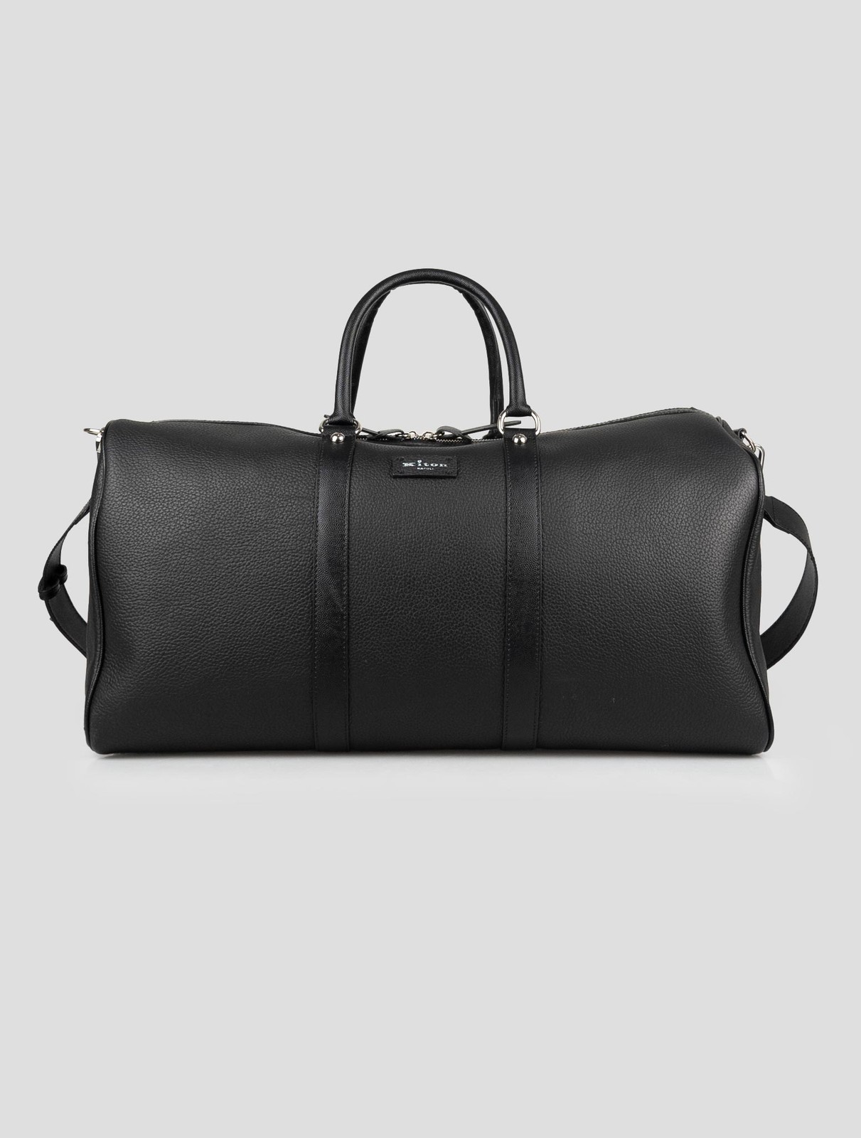 NEW KITON BLACK LEATHER TRAVEL BAG ONE SIZE KPB17