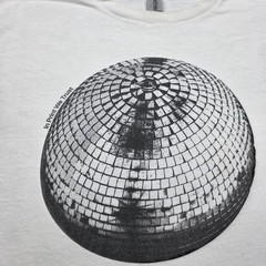 Large In Print We Trust Disco Ball Graphic T-Shirt White Gildan Heavy Cott