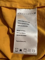 Psycho Bunny Men’s Lyons Flocking Graphic Tee Saffron Shirt Size 4 Pima Cotton