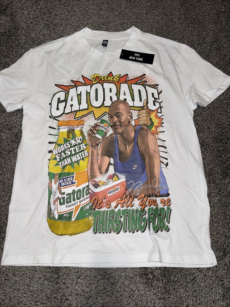 PFR New York Michael Jordan Gatorade Graphic T-Shirt Mens Sz L New