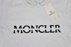 Moncler Designer Embroidered Logo Men’s White Shortsleeve T-Shirt Size Small NWT