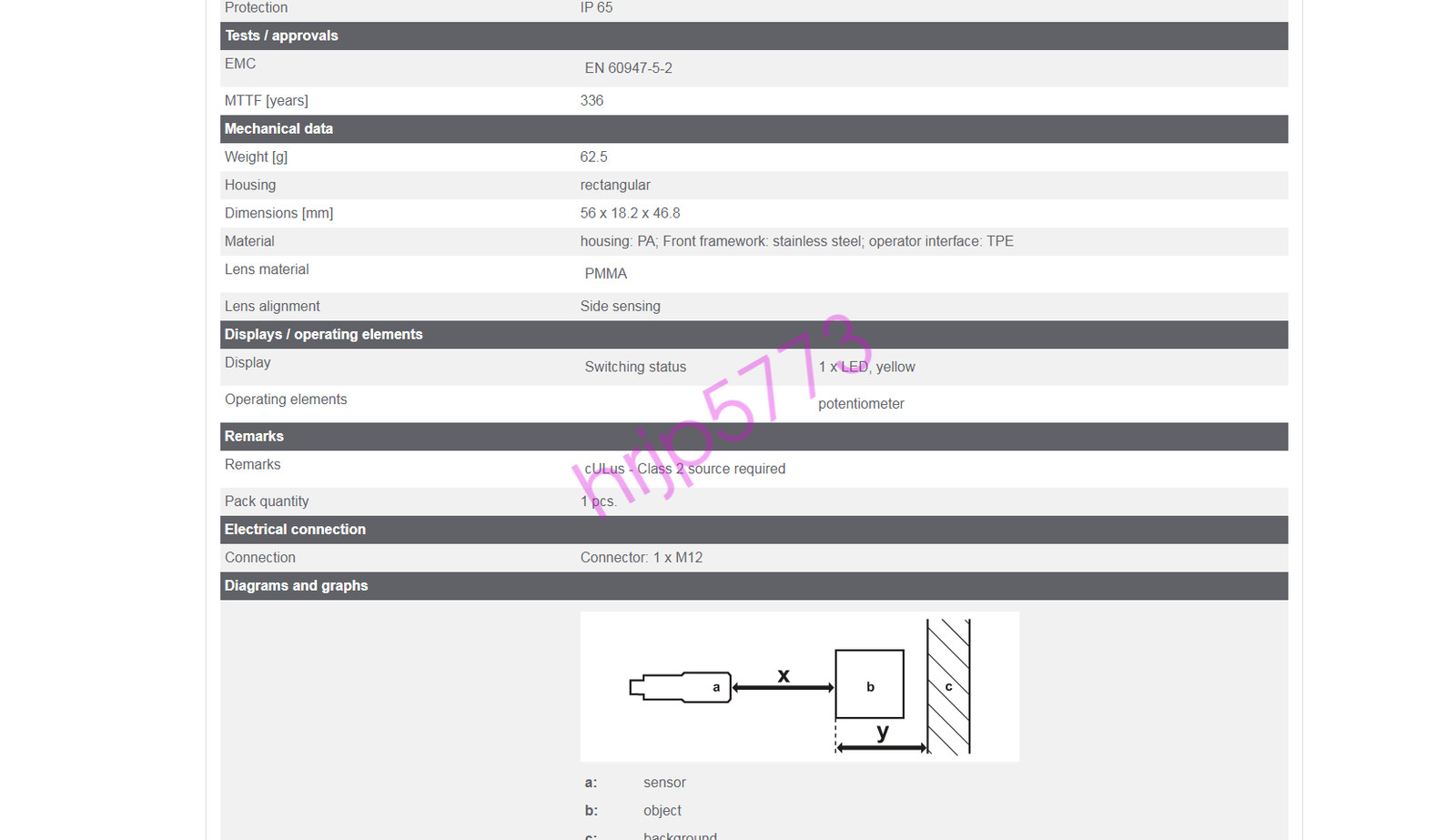 IFM O5H201 Diffuse Reflection Sensors with Background Suppression 10.36DC  ✦KD