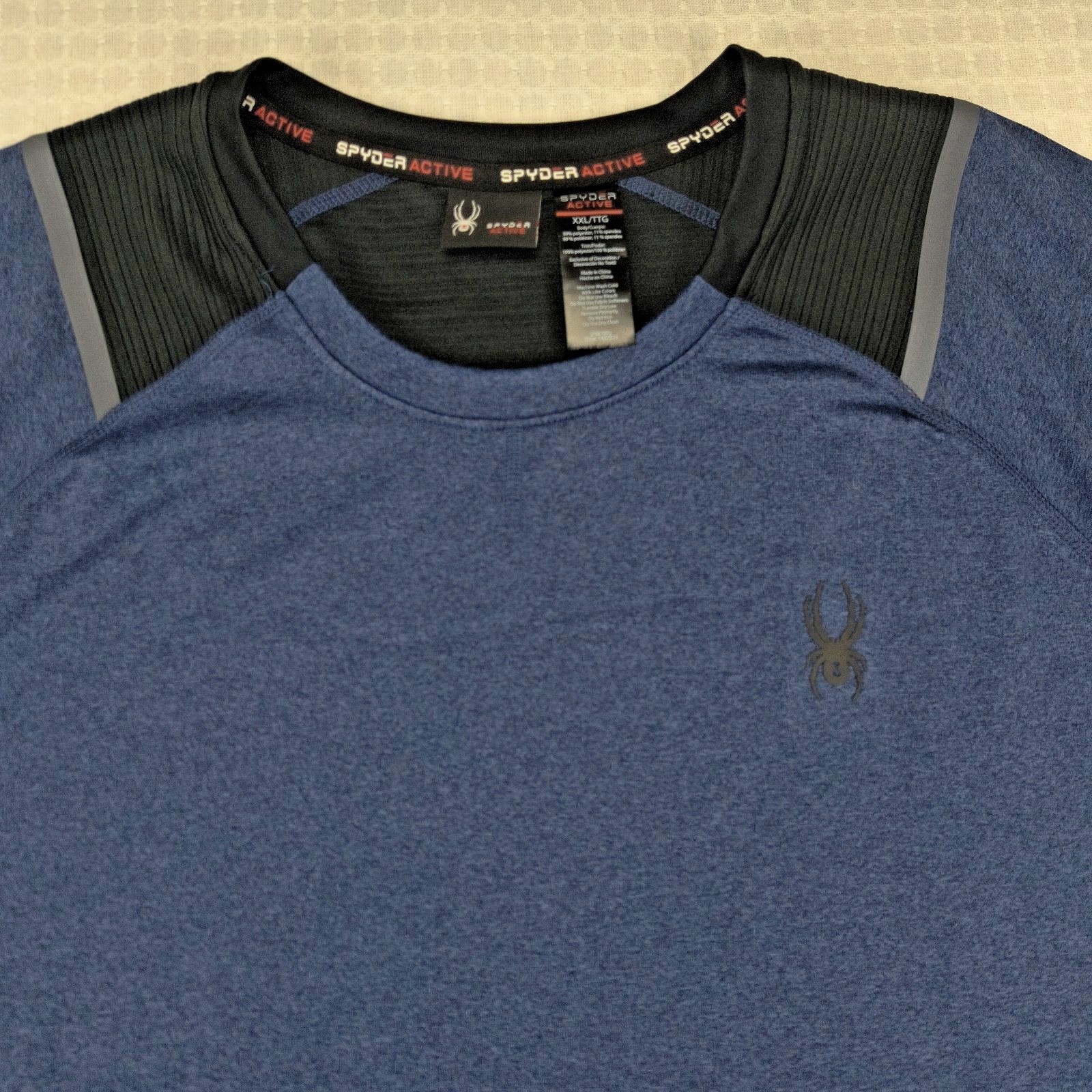 Spyder Active Mens XXL Blue Heathered Long Sleeve Performance Shirt SPM100U