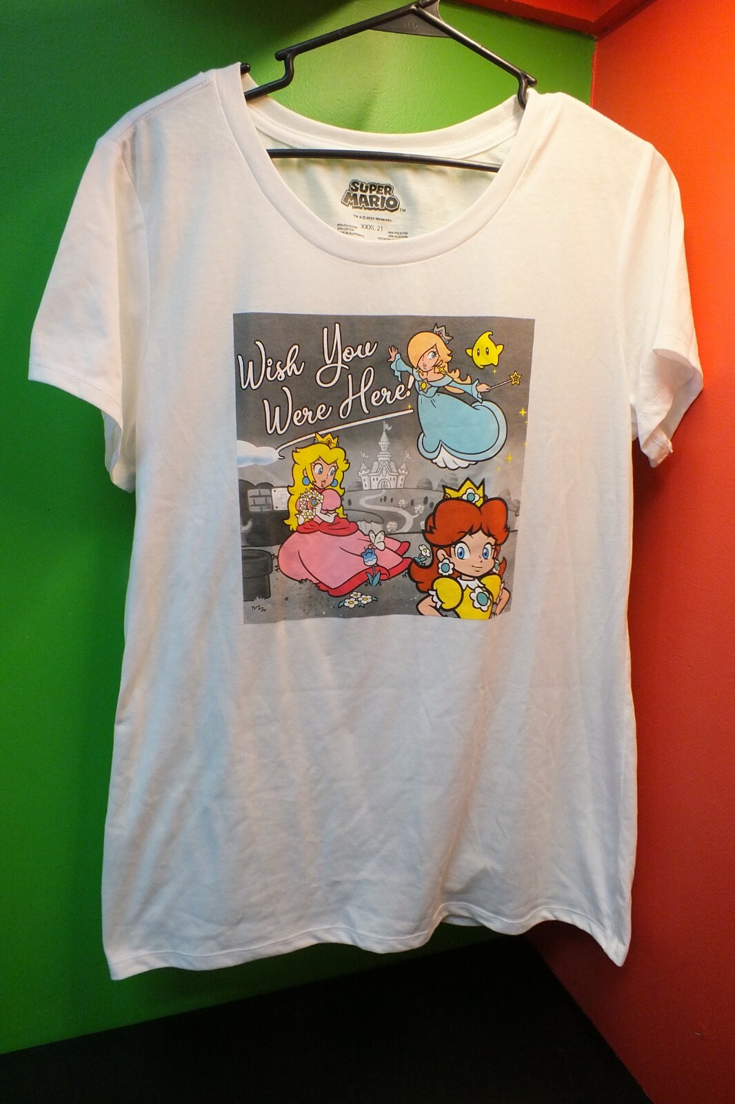 Licensed SUPER MARIO 2020 Ladies XXXL Princess T-Shirt Poly/Cotton 80/20 blend