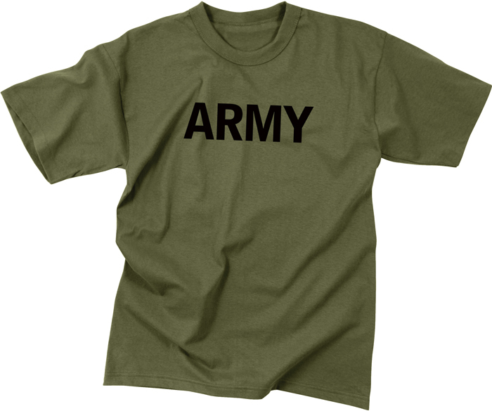 Olive Drab ARMY Physical Training PT Workout T-Shirt Uniform Gym Tee gallery