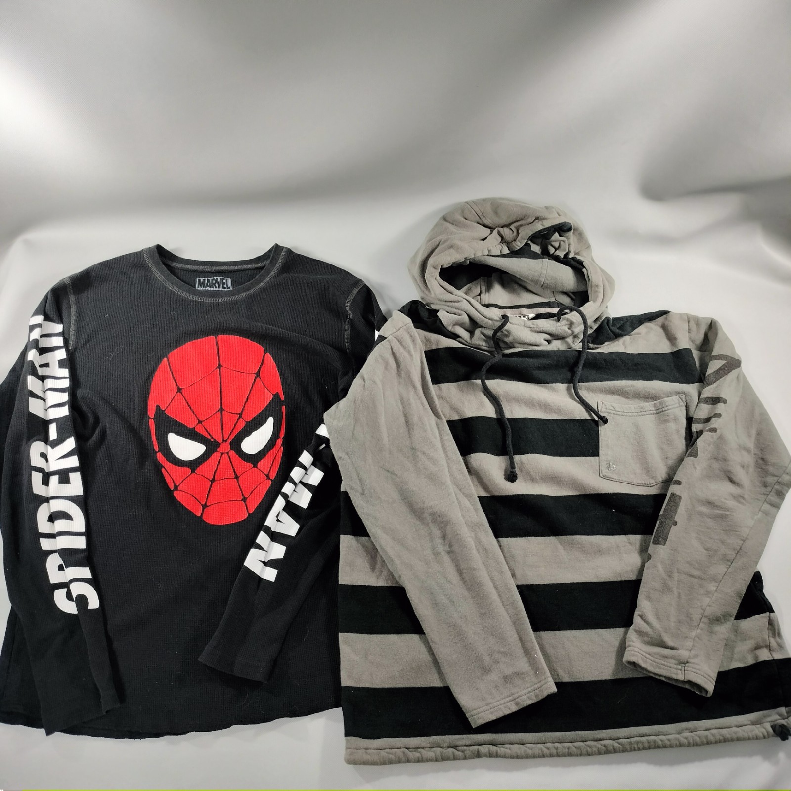 Lot of 8 Crew Neck Hoodie Pull Over Long Sleeve T-shirts Mens Size XS/S/M/L/XL gallery