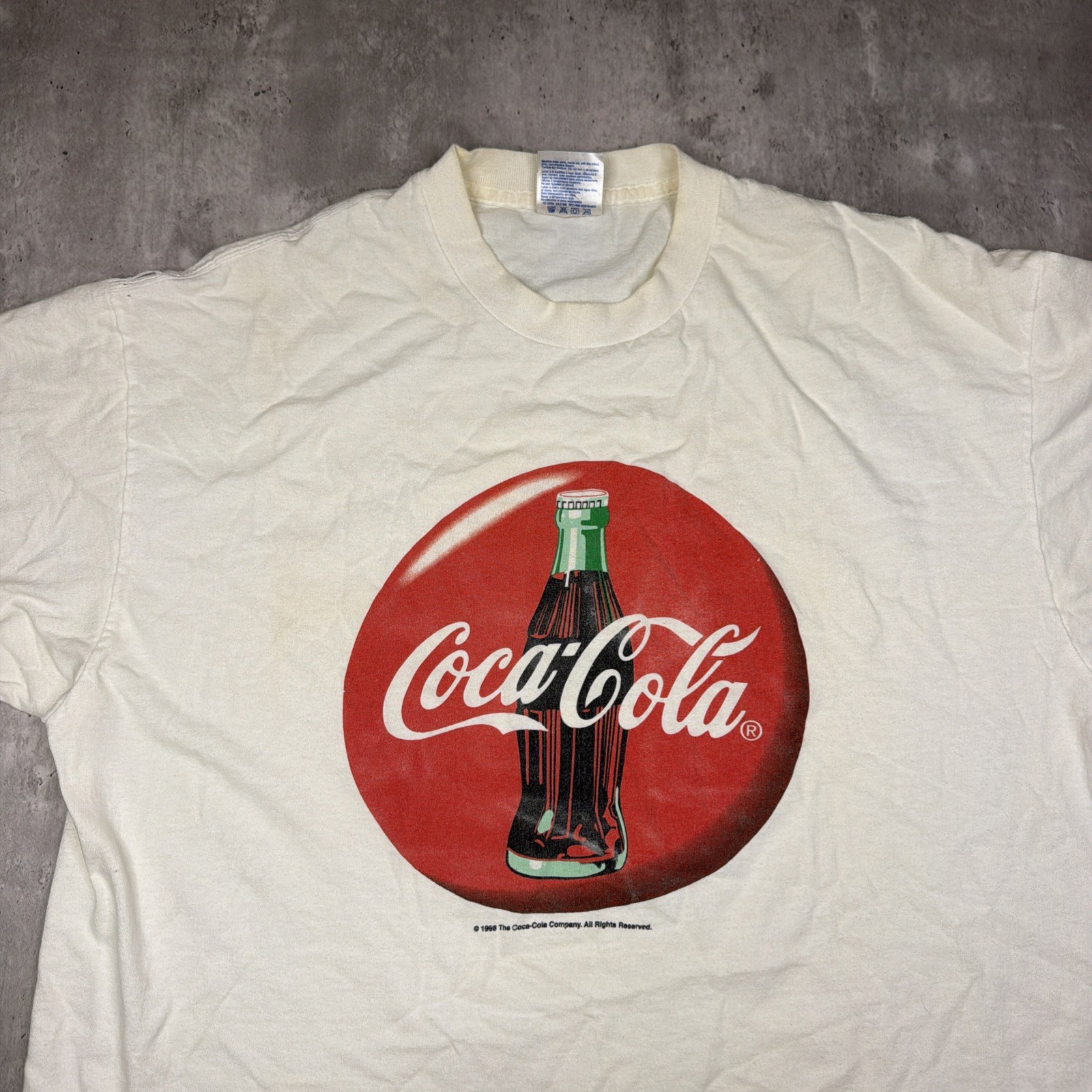 Vintage 1998 Coca-Cola Coke Classic Glass Bottle Logo Promo T-Shirt USA Made XL gallery
