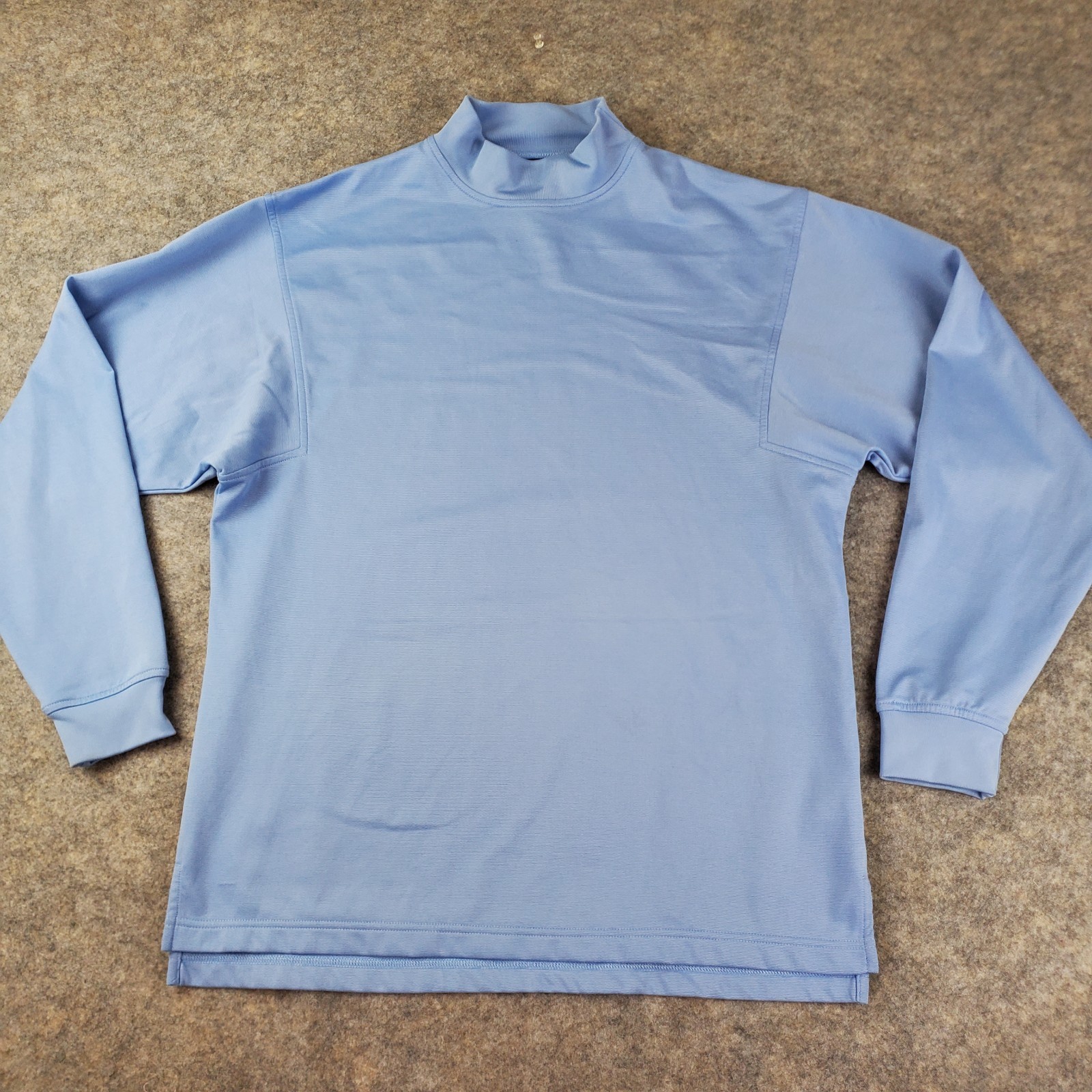 Foot Joy Shirt Mens Medium Blue High Neck Long Sleeve Logo Stretch Pullover gallery