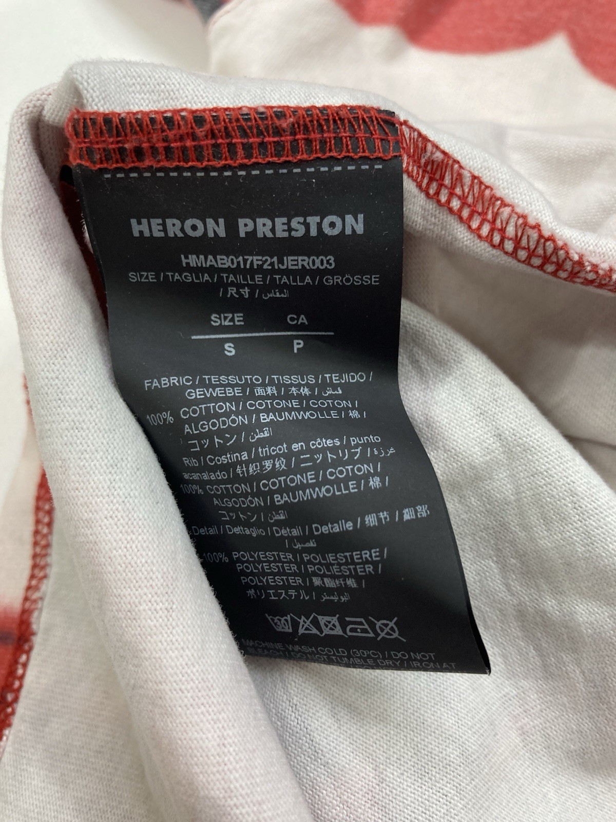 Heron Preston Washed Camo T-shirt Men Small Oversized Red Long Sleeve gallery