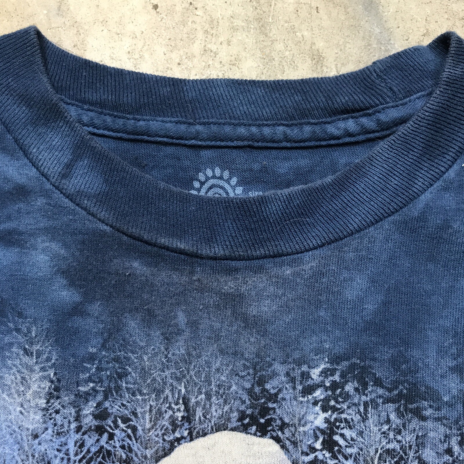 The Mountain Long Sleeve Shirt XL Eagle Winter Scene Blue Graphic Tie Dye Rare gallery