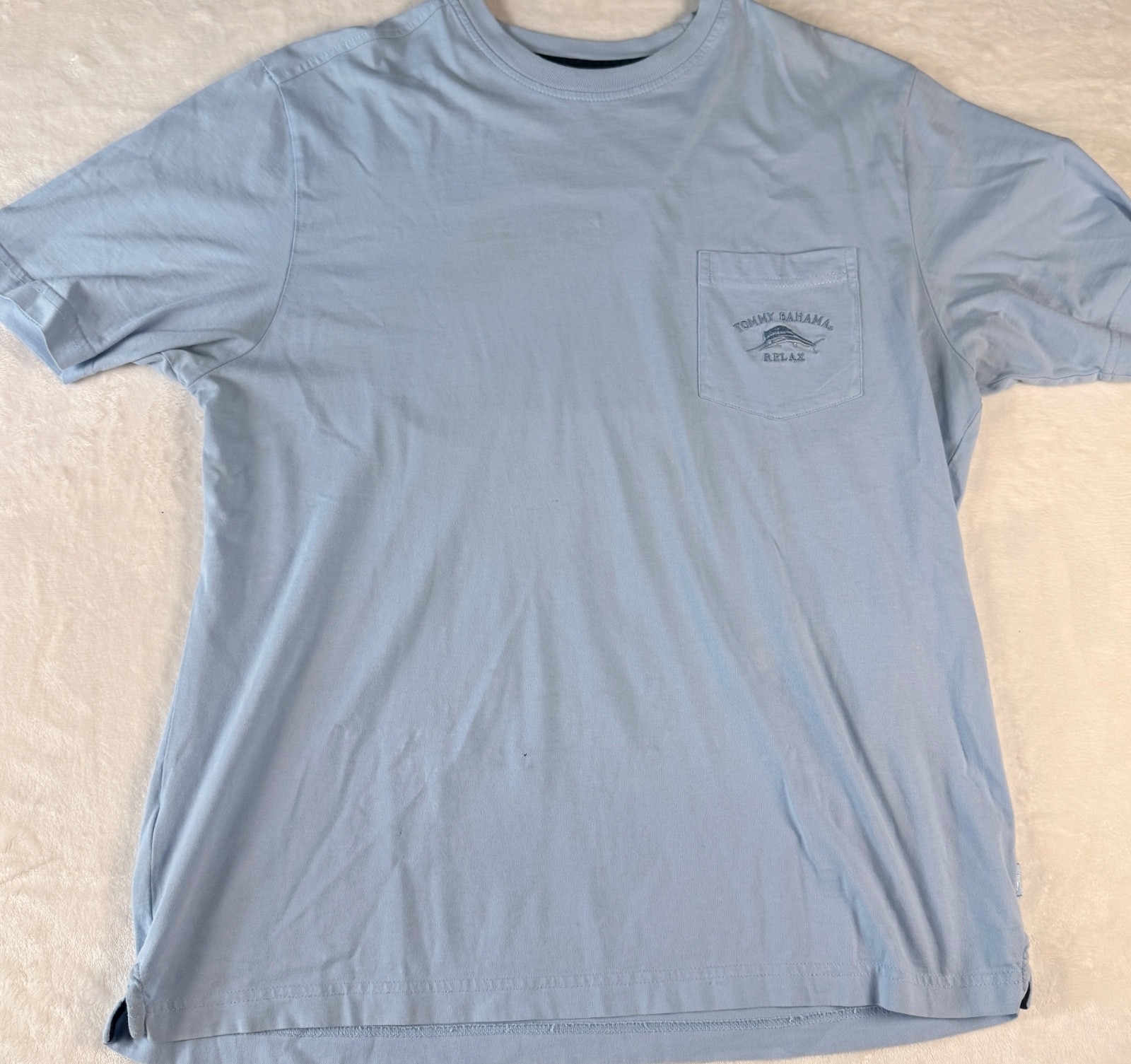 Tommy Bahama Relax Pocket T-Shirt Blue Pima Cotton Men’s Medium