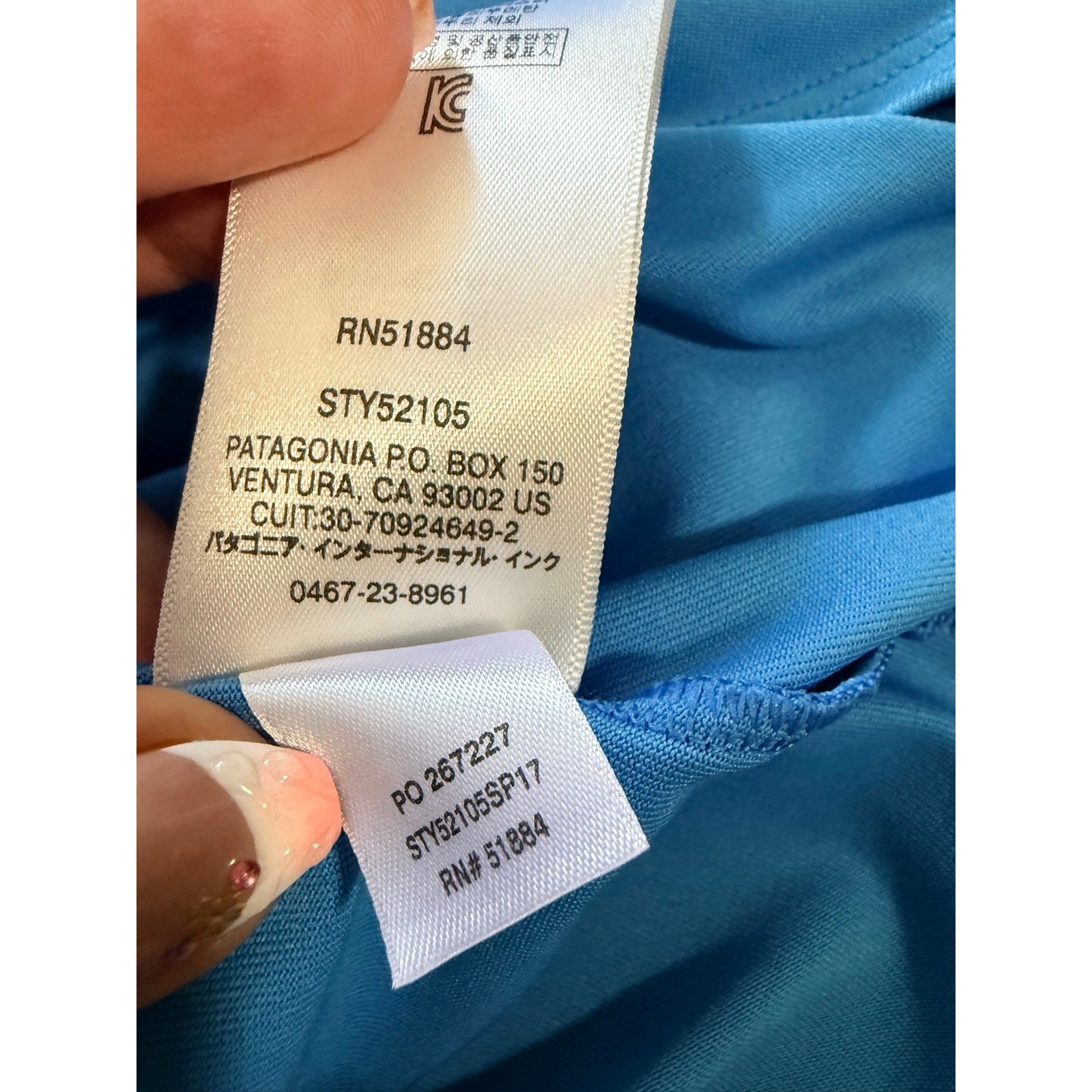 Patagonia Men's Long Sleeve Blue Spandex Jersey Shirt Sz L gallery