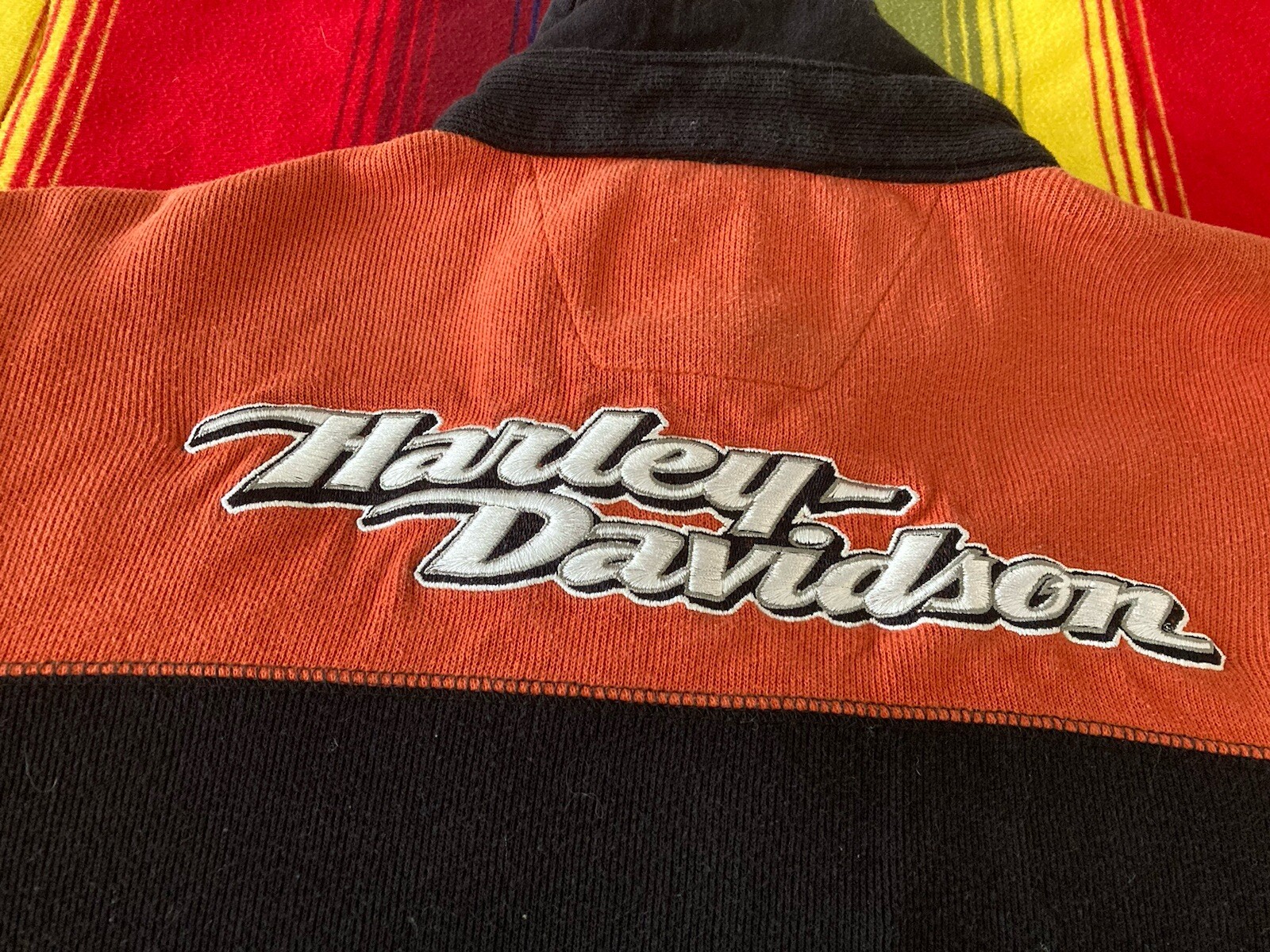 Harley Davidson Henley Shirt Mens Small Embroidered Black Thermal Y2K gallery