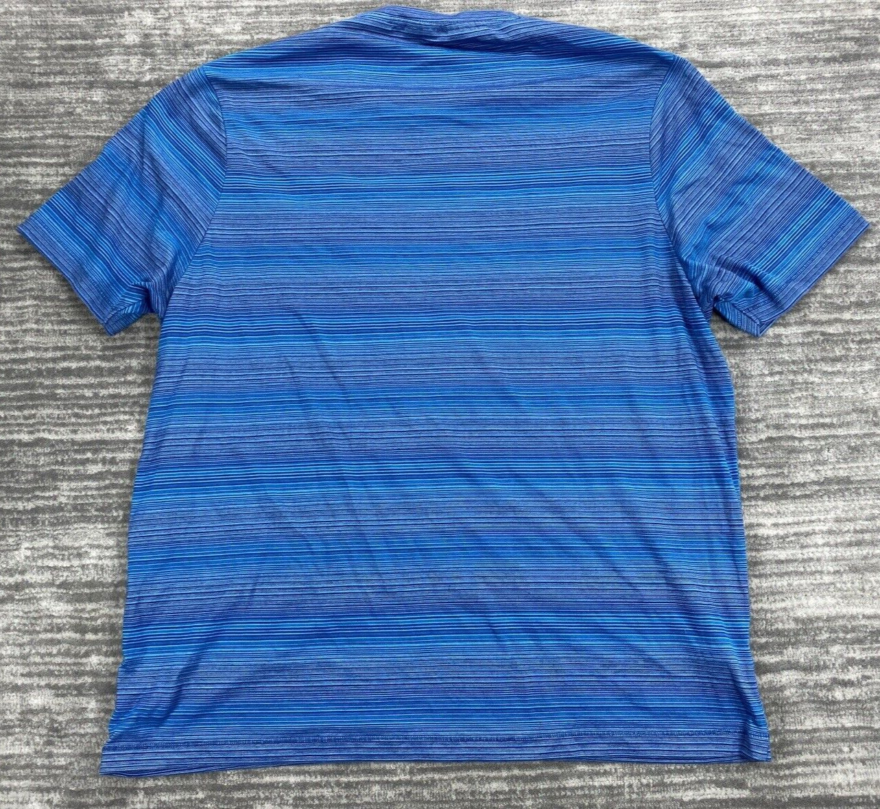 Perry Ellis Men’s Short Sleeve Blue Striped Shirt XXL gallery