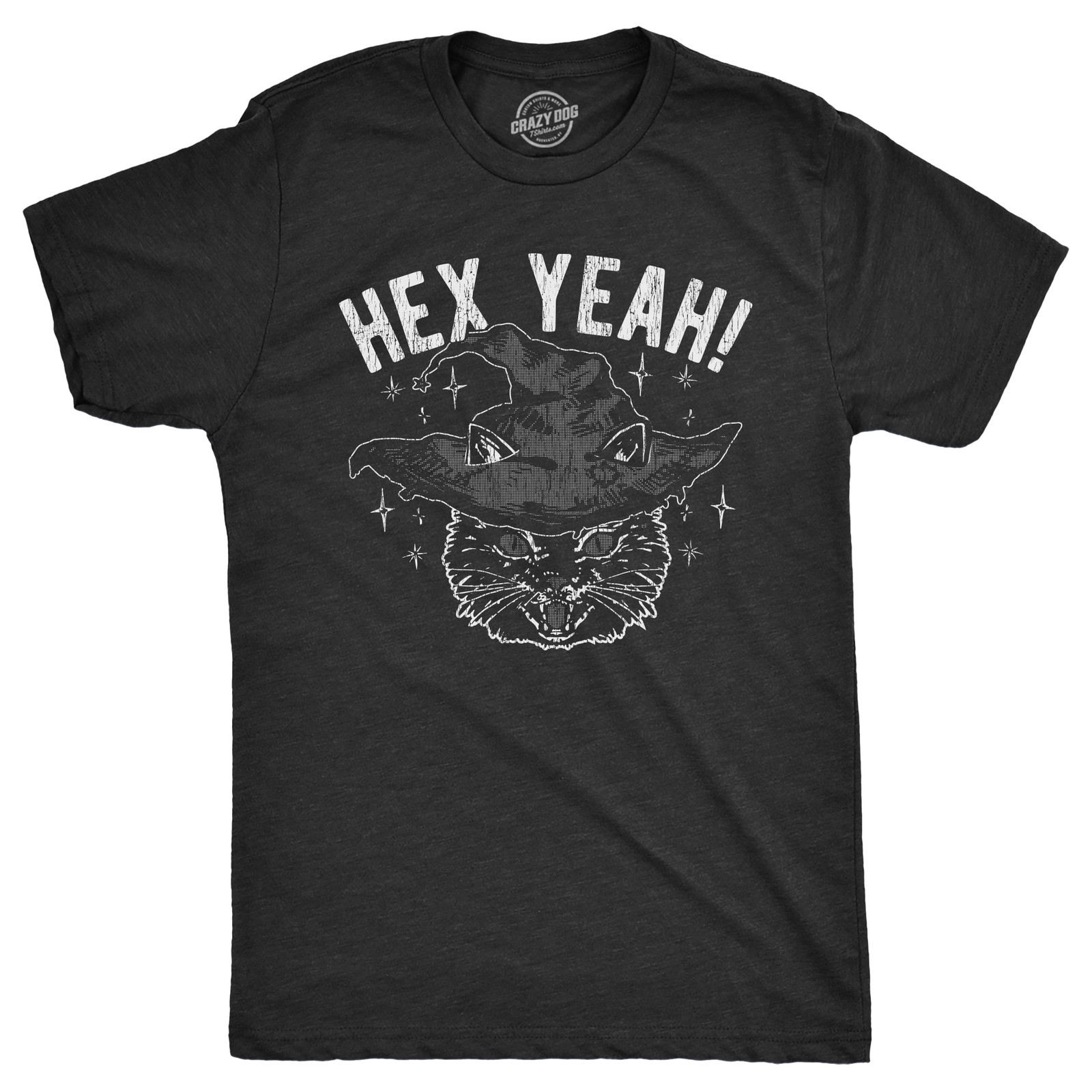 Mens Hex Yeah T Shirt Funny Halloween Witch Black Cat Spell Curse Joke Tee for gallery