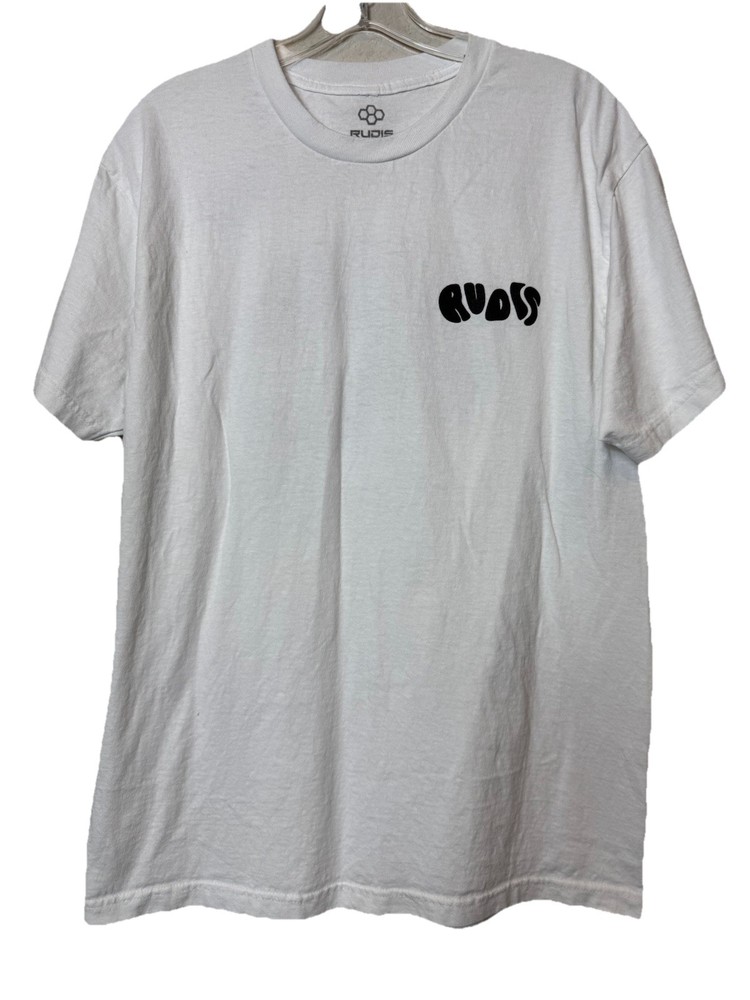 Rudis Branded Skull Heavyweight 100% Cotton White T-Shirt Wrestling Men’s Size L