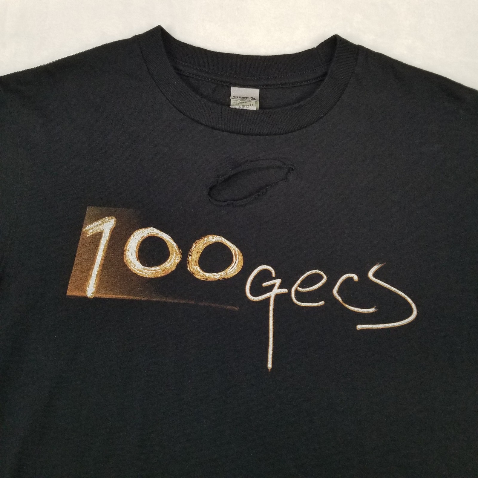 Hammer Men's Black 100 Gecs Graphic T-Shirt Insert Weed Here Size Small Casual gallery