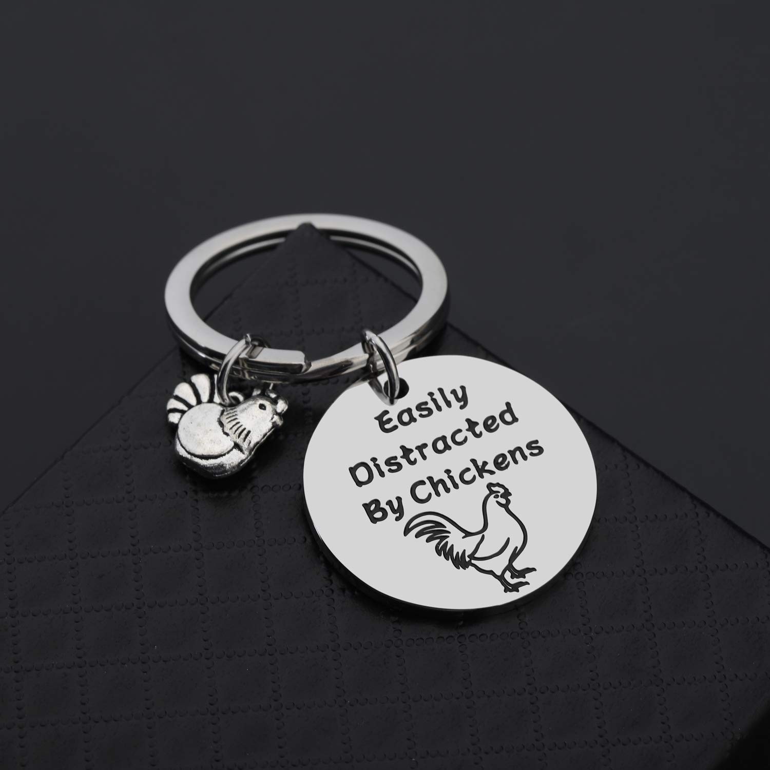 Lywjyb Birdgot Easily Distracted By Chickens Keychain (Easily Distracted By C... gallery