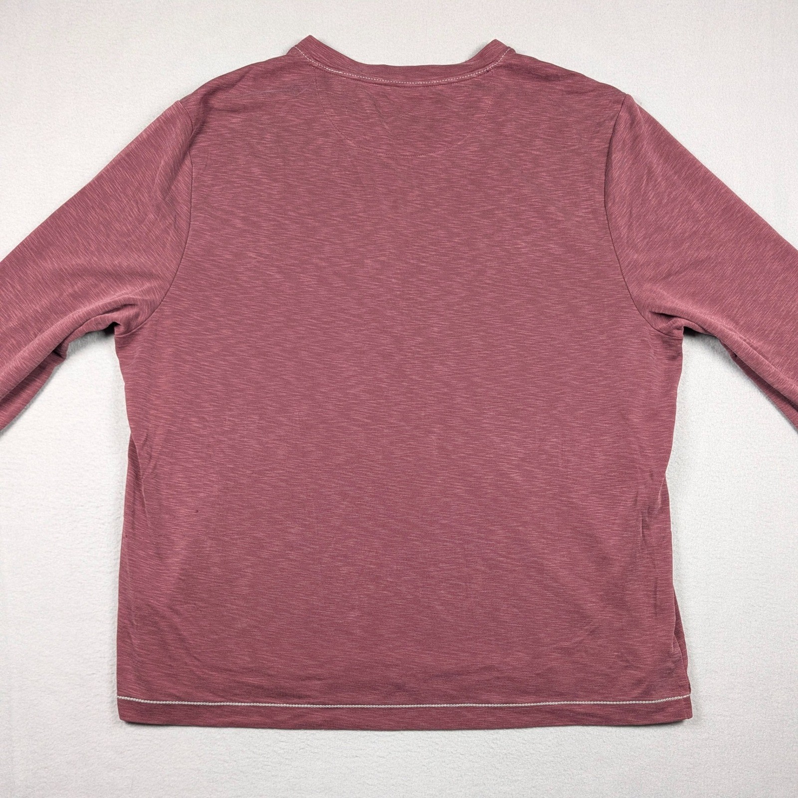 Carbon 2 Cobalt V-Neck Shirt Mens XL Burgundy Slub Knit Long Sleeve 144552 gallery