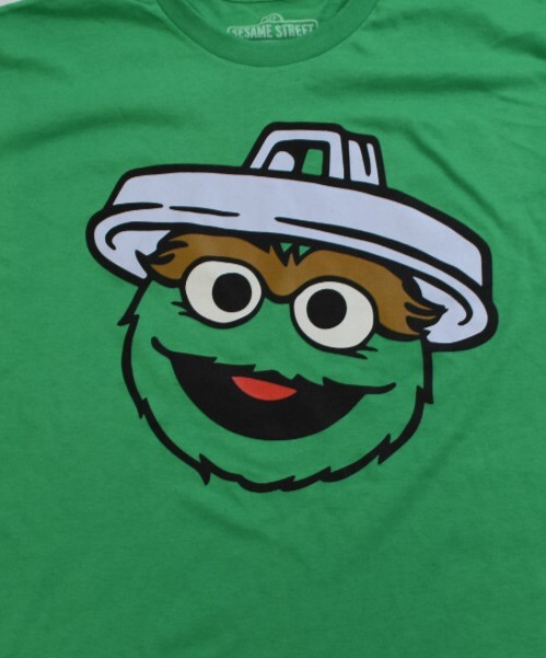 Sesame Street Mens Oscar The Grouch Garbage Can On Head Funny Shirt New S-3XL gallery