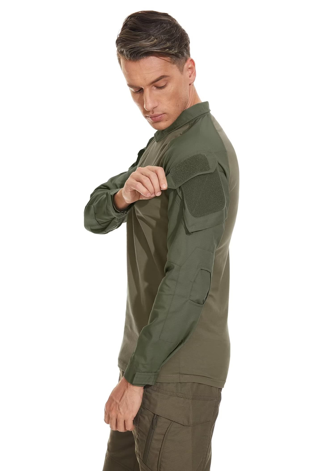 Men's Tactical Shirt Long Sleeve Ripstop Work 1/4 Zip Training Quick Dry Shirts gallery