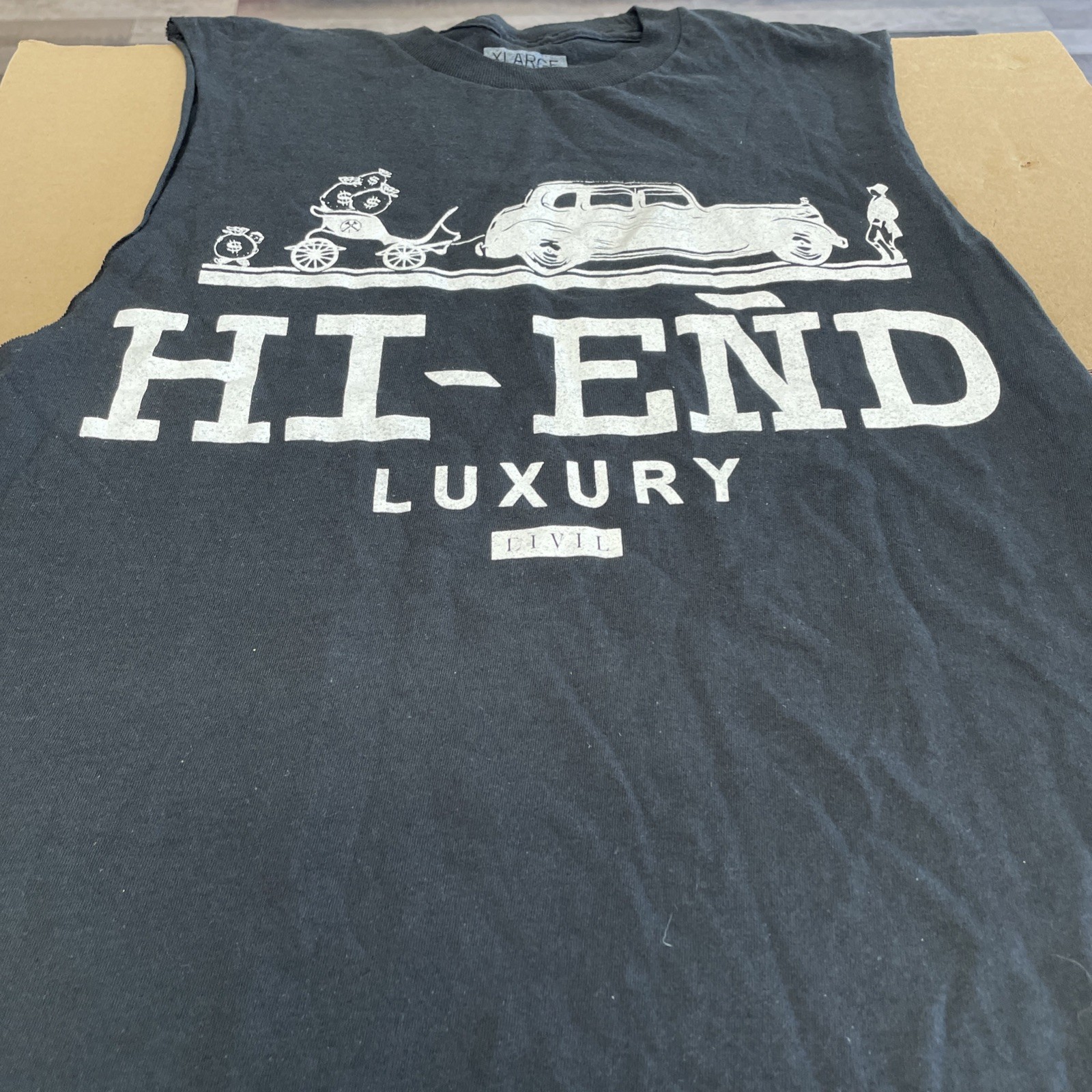 Black, sleeveless T-shirt by civil XL