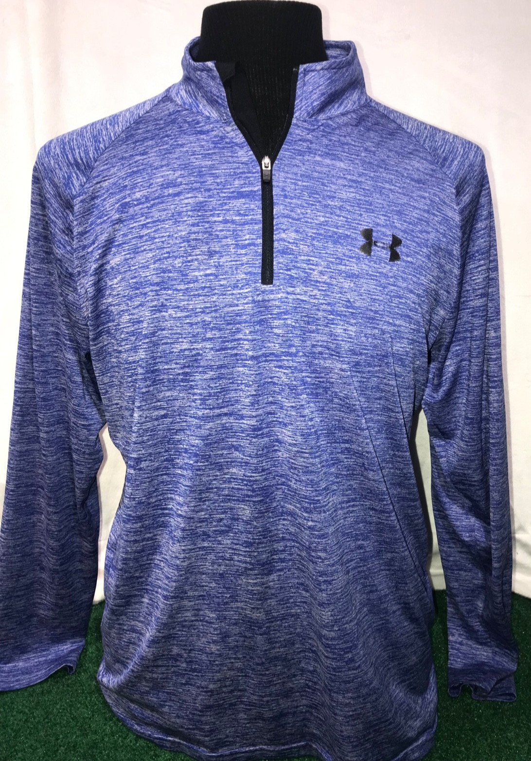 Under Armour Jacket Shirt Large see Desc Blue 1/4 Zip Athletic C36