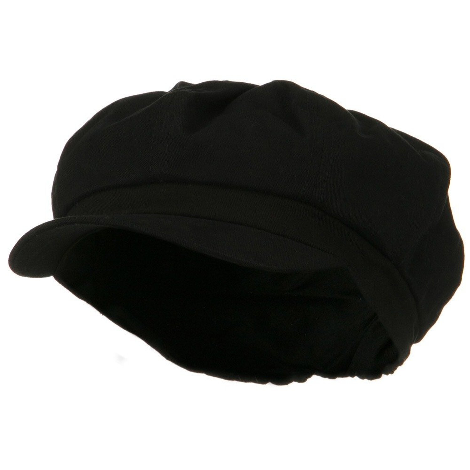 e4Hats.com Cotton Elastic Big Size Newsboy Cap X-Large-XX-Large Black