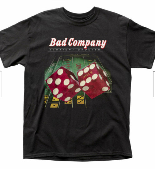 Bad Company Straight Shooter T Shirt Mens Licensed Rock N Roll Band Tee Black