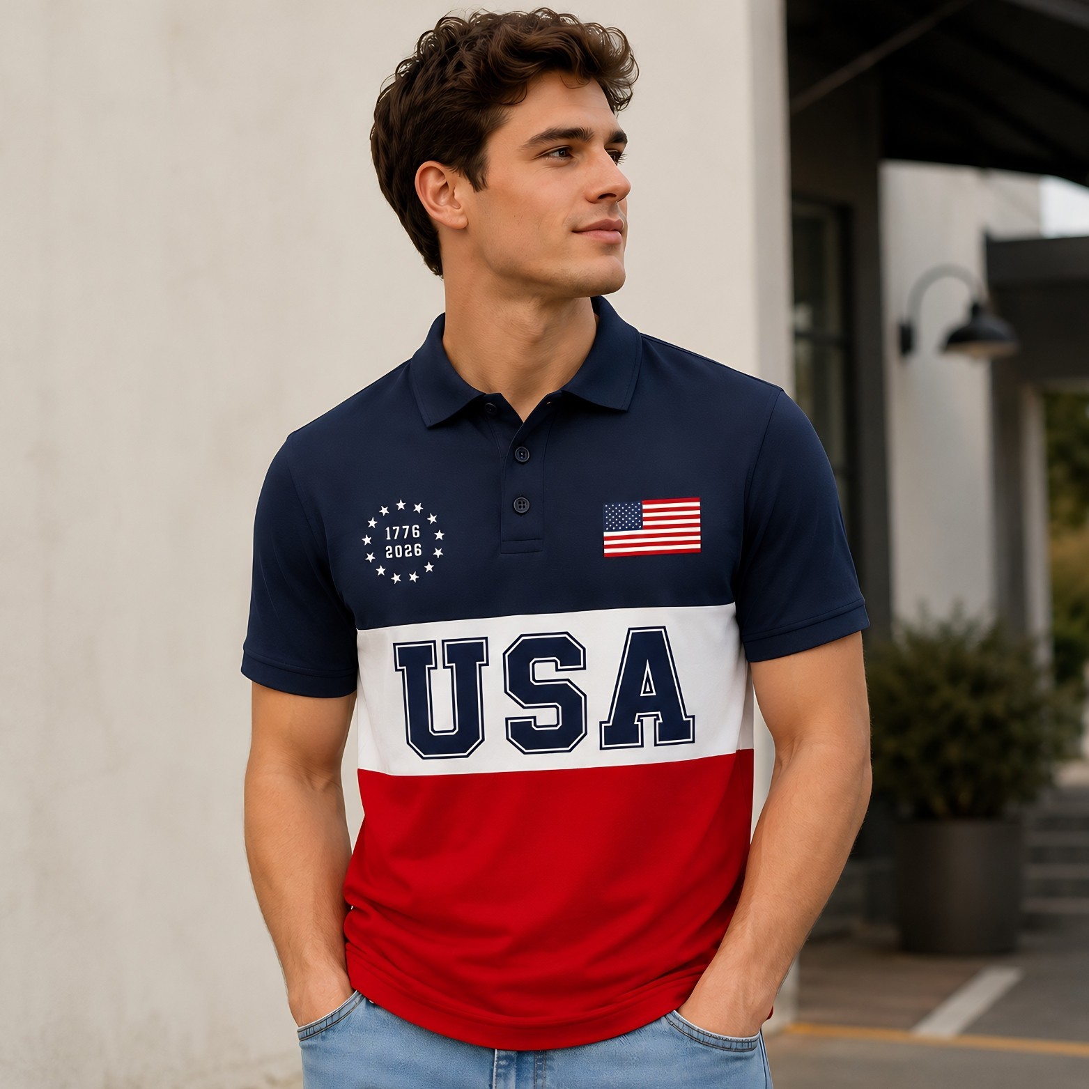 250th Anniversary Star Patriotic Polo United States Of America 1776-2026 (S-5XL) gallery