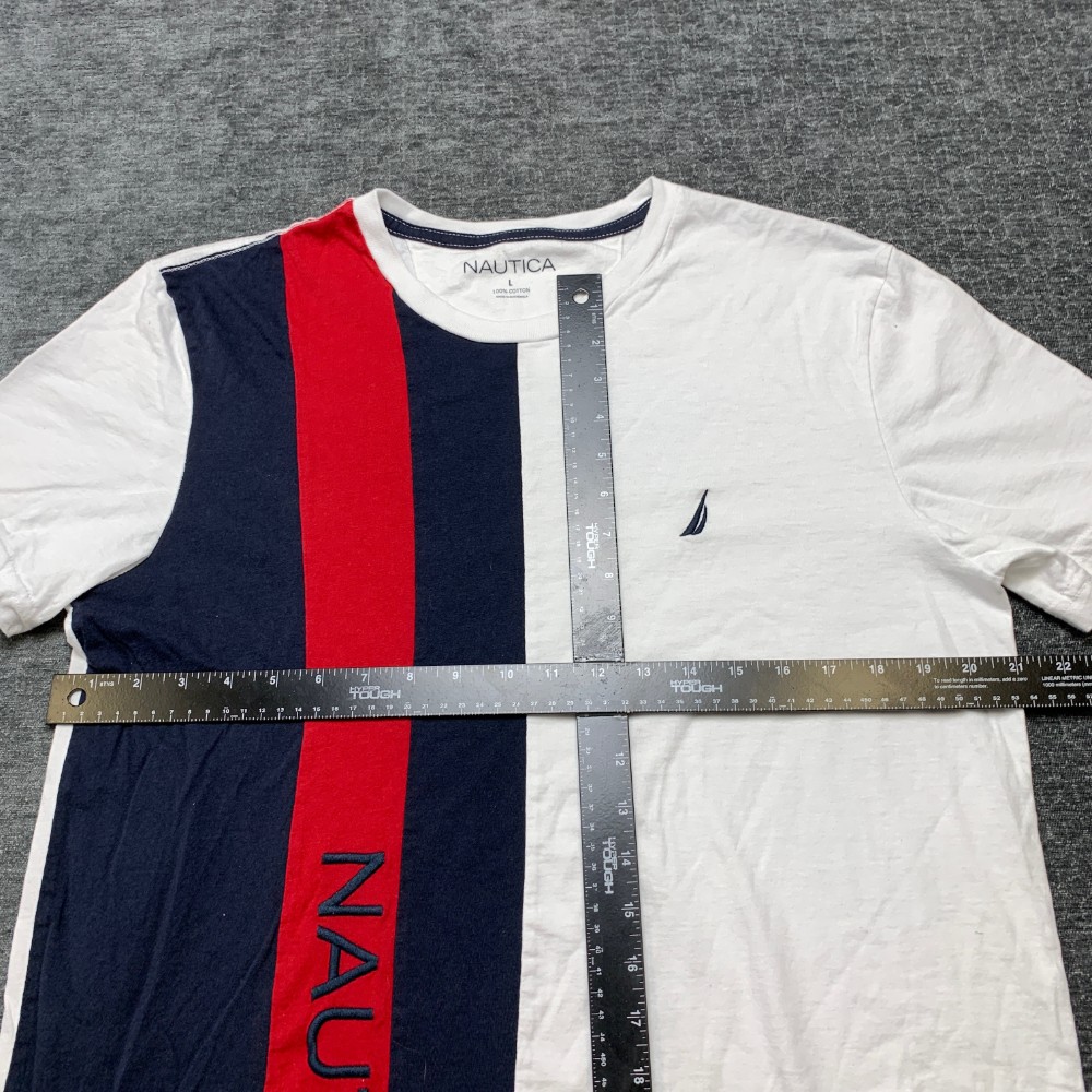 Nautica T Shirt Mens Large Multicolor Colorblock Cotton Spellout Logo Streetwear gallery