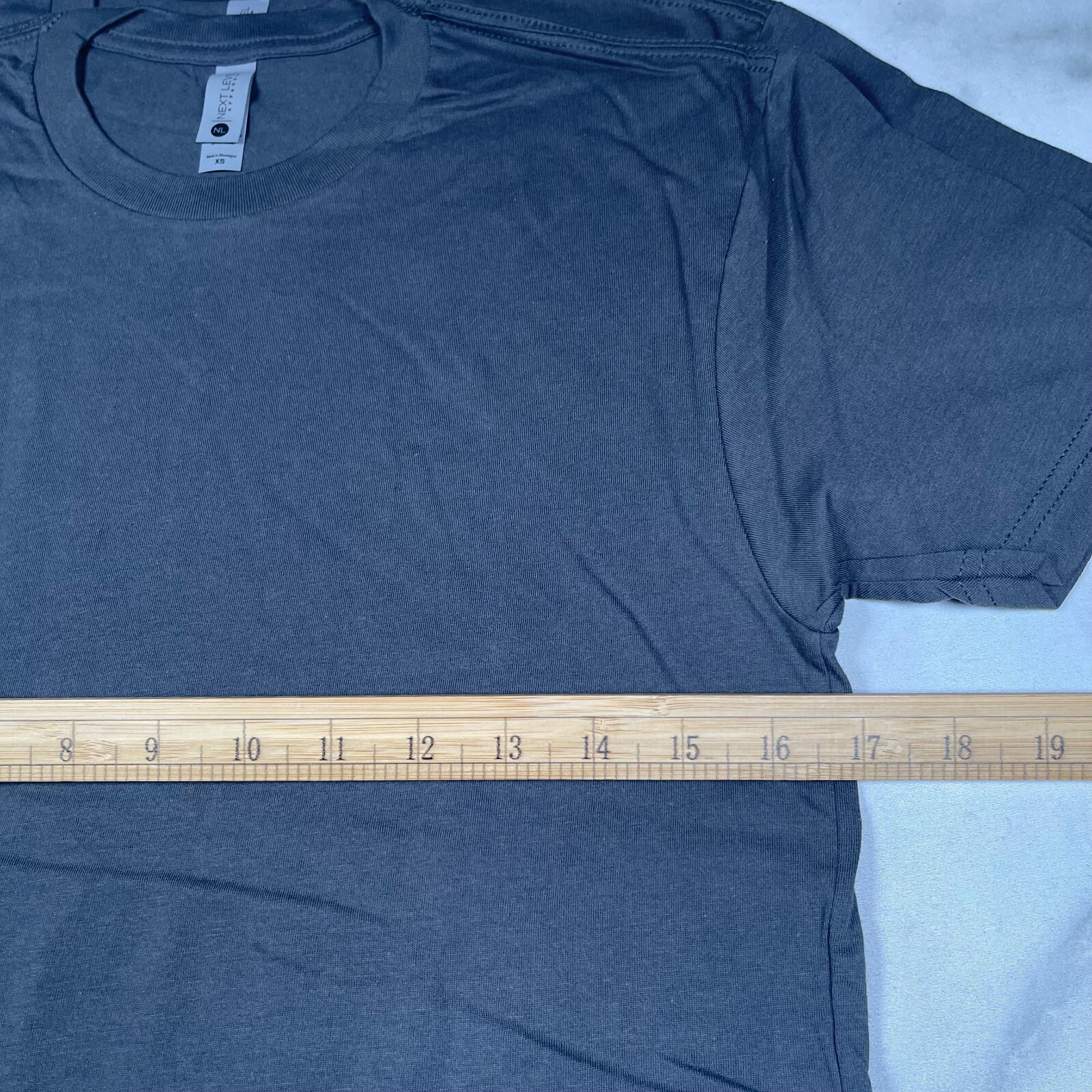 Lot of 2 Next Level Unisex Premium Dark Gray TShirts Plain Super Soft US Size XS gallery