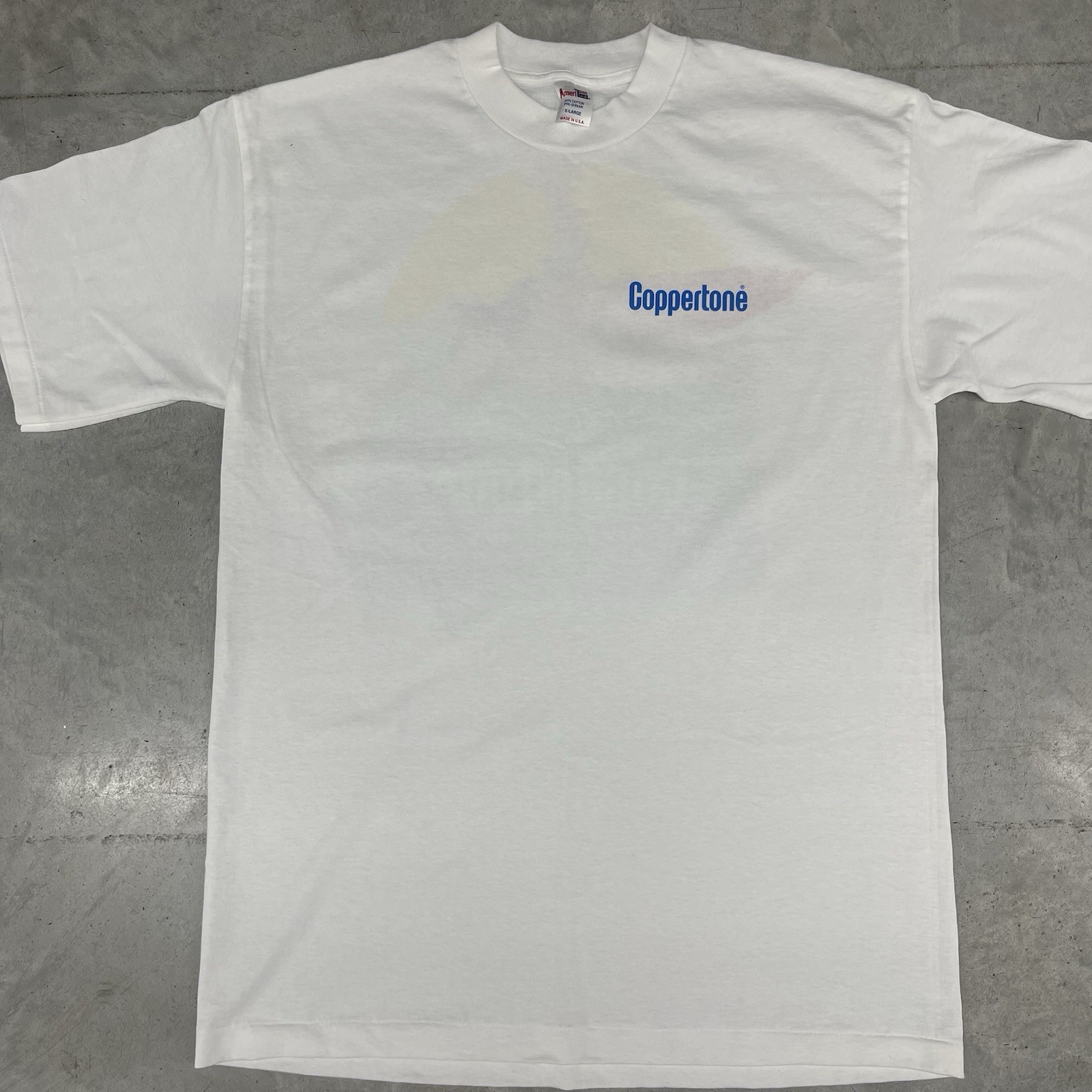Vintage 90s Coppertone Sunscreen Tee Shirt Mens XL Single Stitch Ad Promo gallery