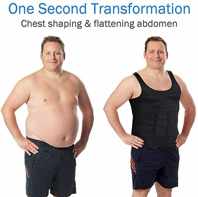 Men Body Slimming Vest Tummy Shaper Underwear Compression Waist Trainer Tank Top gallery