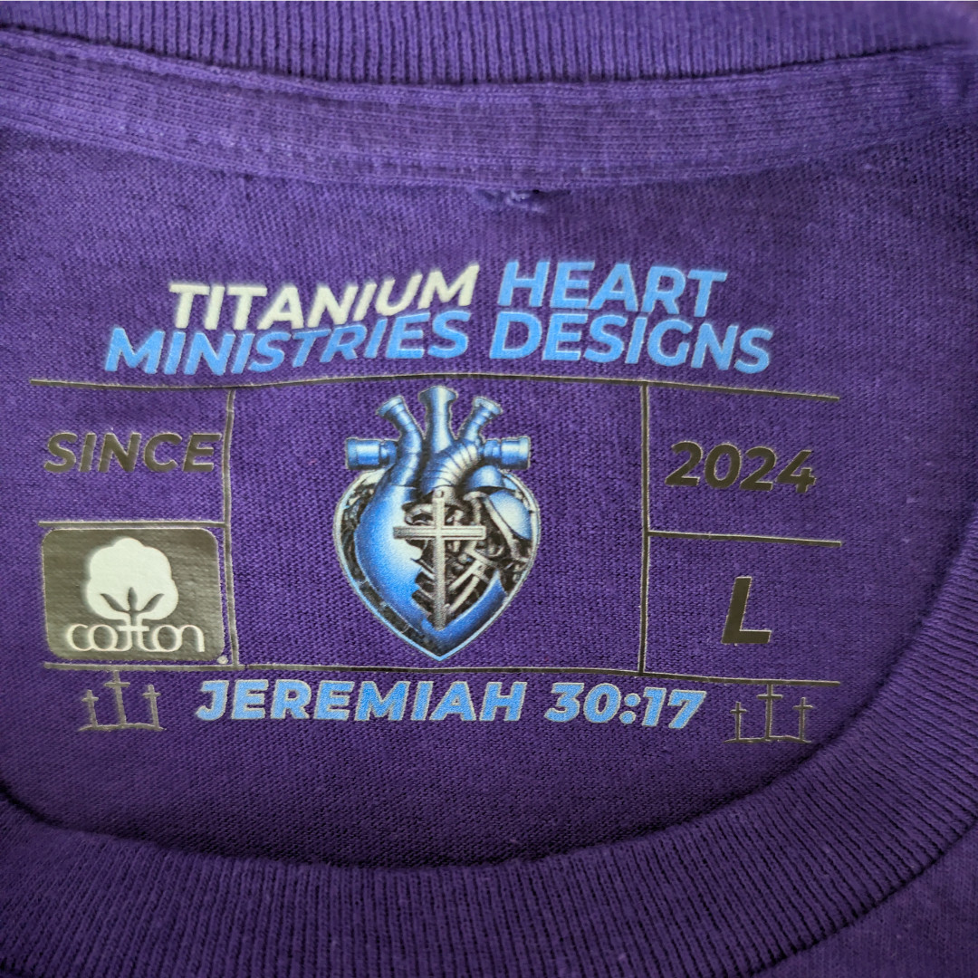 NWT Gildan G500 Purple Froth & Faith Christian Coffee Graphic T-Shirt Adult L gallery