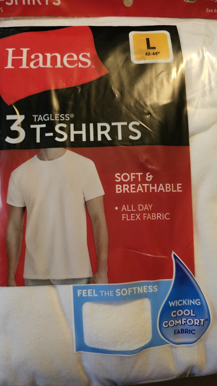 Hanes Men's ComfortSoft Crewneck Undershirt White Pack of 3 SzL / tshirt / NEW gallery