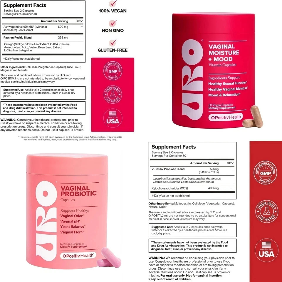 URO Health Bundle: Vaginal Moisture & Mood 120ct + Vaginal Probiotics 120ct