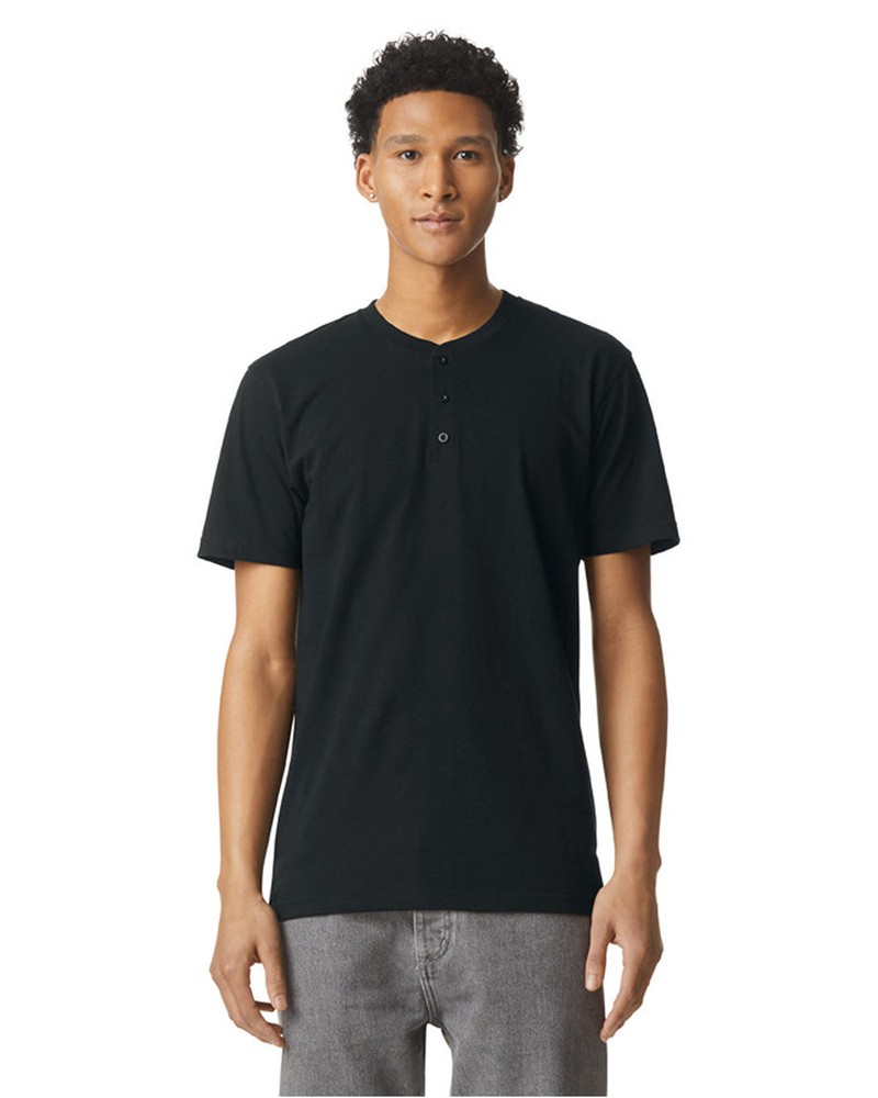 Pack Of 2 American Apparel 2004CVC Unisex Relaxed Fit CVC Henley Stylish T-Shirt