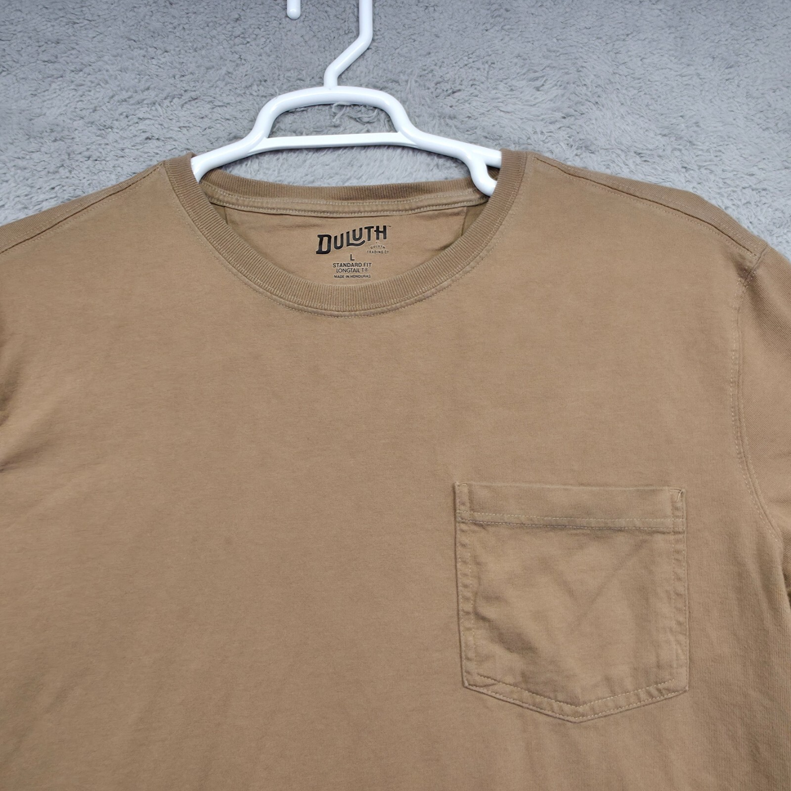 Duluth Shirt Men L Brown Short Sleeve Crew Neck Standard Fit Pocket Longtail Tee gallery