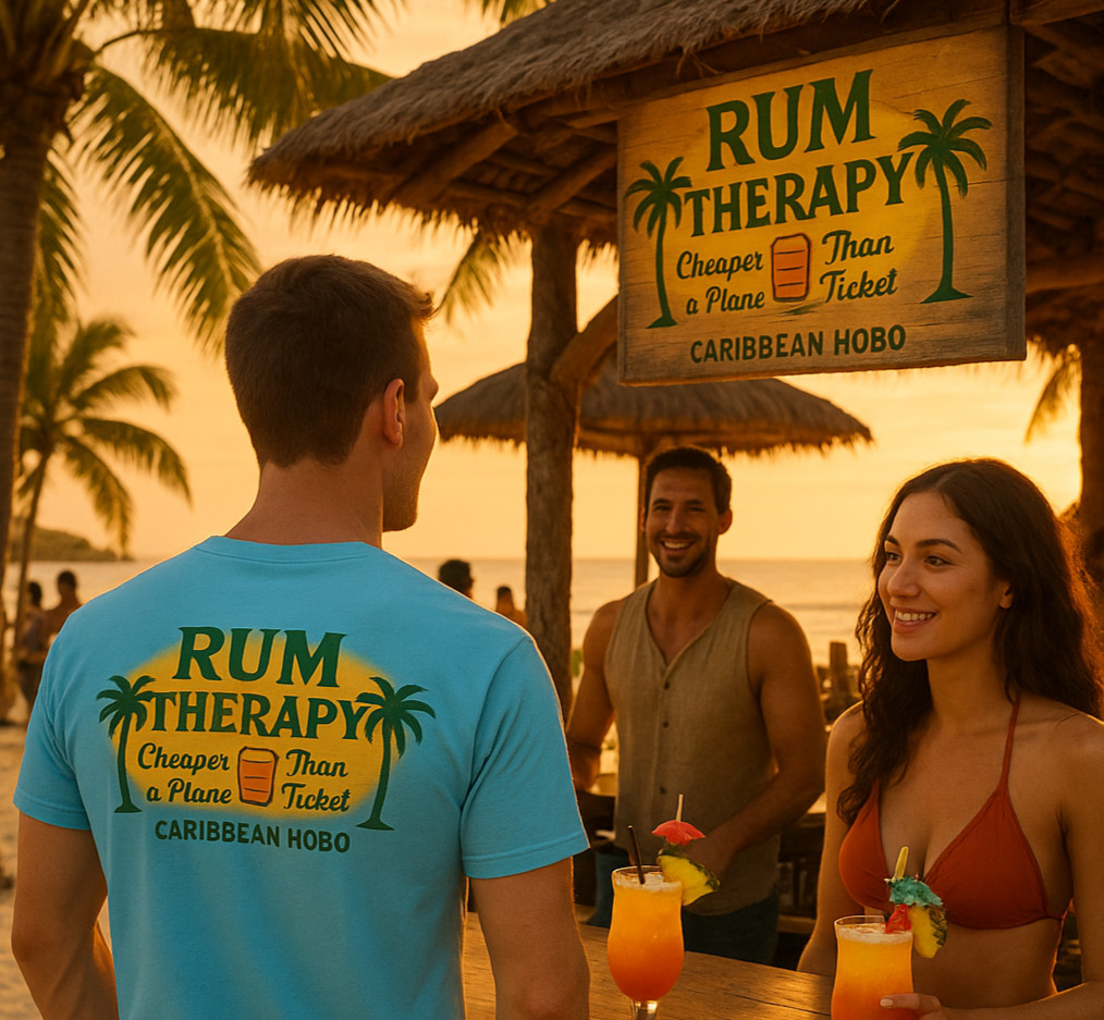 Caribbean Hobo Rum Therapy T-shirt key west island Florida Rum Havana beach bar gallery