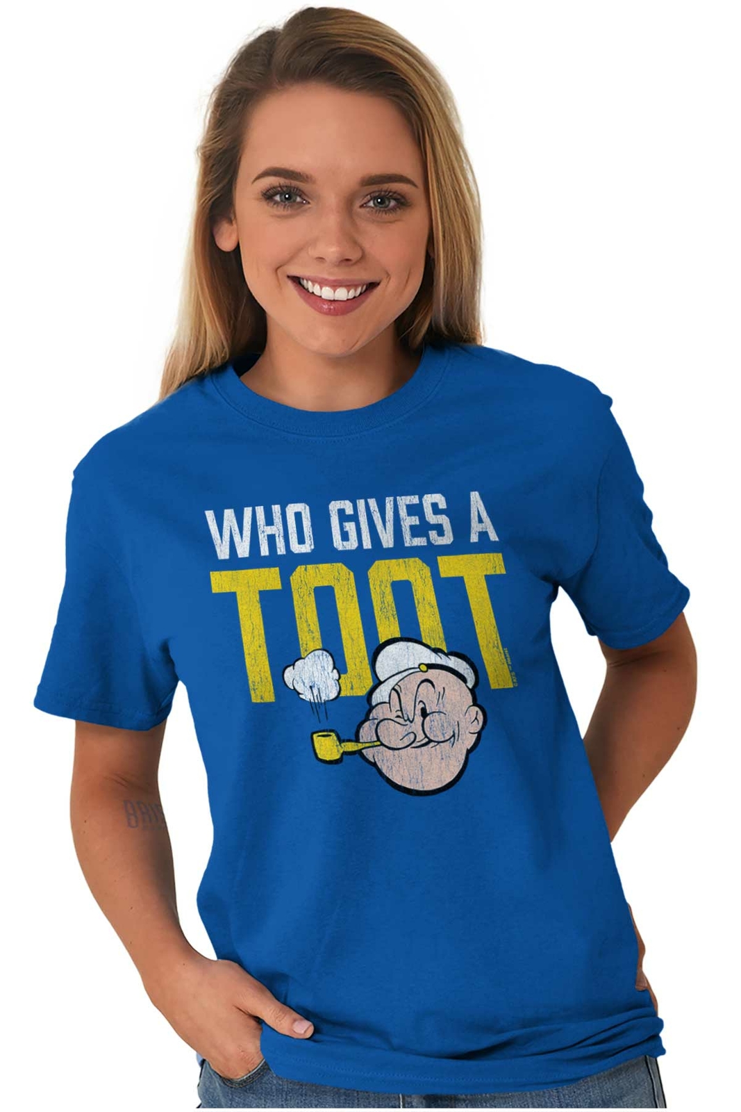 Vintage Cartoon Popeye Attitude Character Womens or Mens Crewneck T Shirt Tee gallery